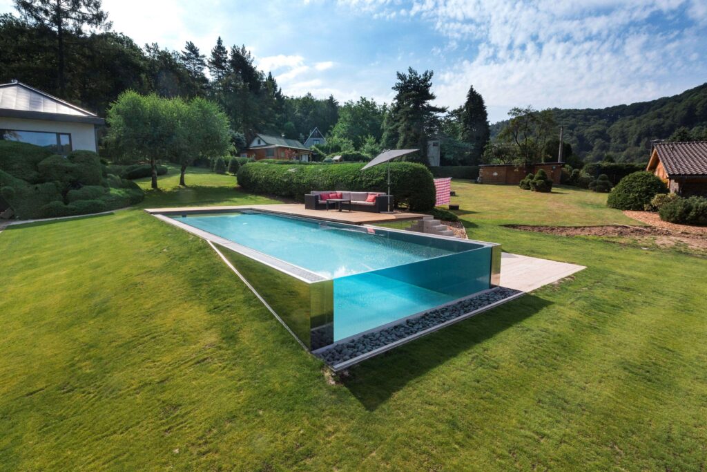 Stainless steel glass pool IMAGINOX