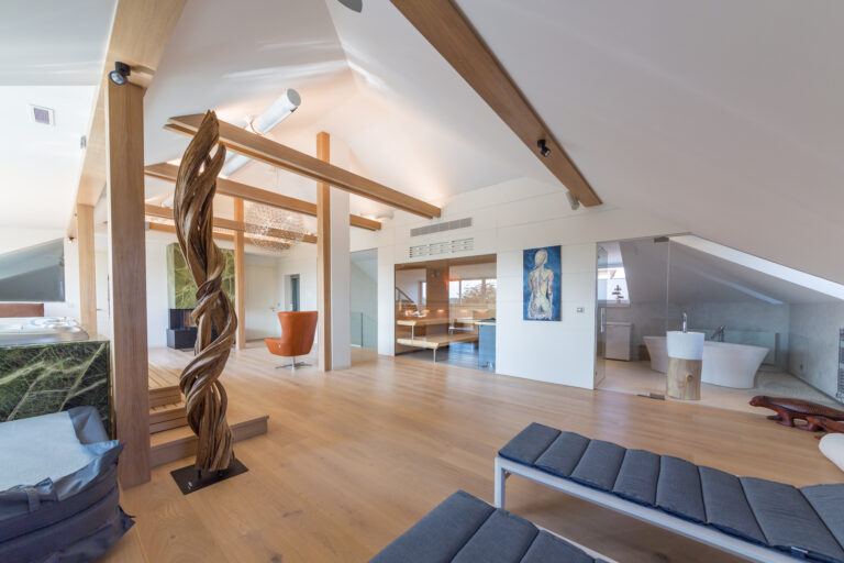 Okouzlující design rodinného wellness – kombinace moderny a novorenesance